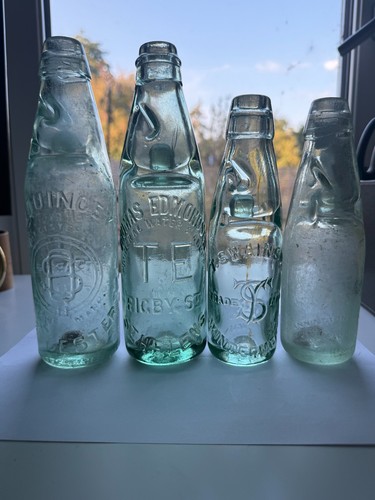 Antique codd glass bottles - codd,