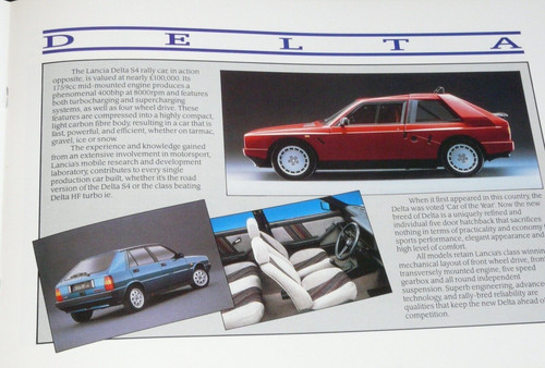 Lancia range brochure - range, 1986/87