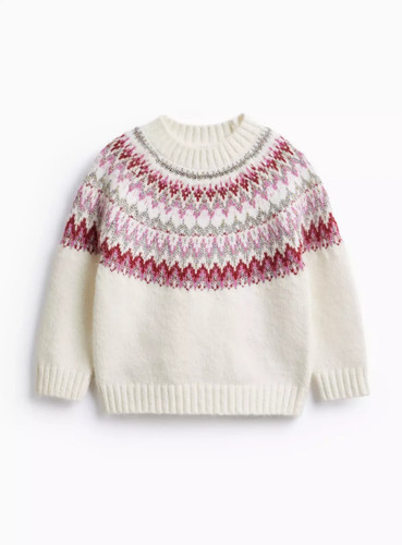 Kids cream fairisle sparkle - kids,