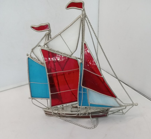 Yacht sailboat stain glass - yacht,