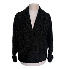 Vintage Black Fur Jacket Coat