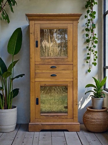 Late c20th glazed solid oak - c20th,