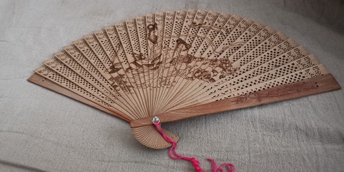Sandalwood hand held fans - hand,