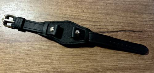 18mm black leather - , handmade