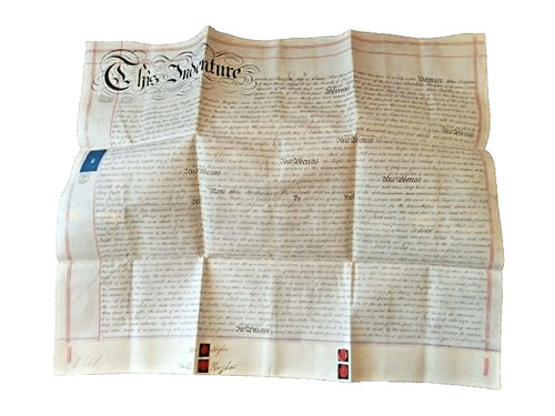 Victorian vellum document - vellum,