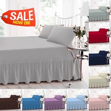 Plain Dyed Extra Deep-Fitted Valance Sheet-Poly-Cotton Bed Sheet In All Sizes
