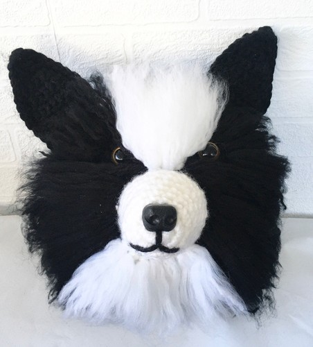 Border collie cushion crochet - border,