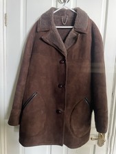 Baileys of Glastonbury Sheepskin Coat Mens Size XL Chest Brown Vintage Rare