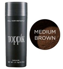 MEDIUM BROWN TOPPIK Hair Fibres 27g BUY 3 GET 1 FREE on real hair loss fibers 