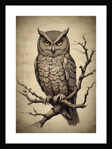 Moody owl framed wall - moody,