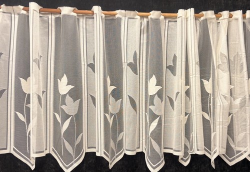 Tulipe ivory net cafe curtain - ivory,