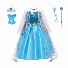 Girls Elsa Fancy Dress Costume