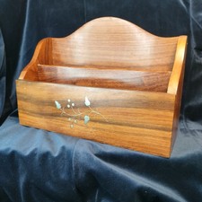 Wooden letter rack holder with