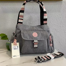 Kipling Fairfax Multiway Bag New With Tags Monkey GREY  LINEN Handbag Strap