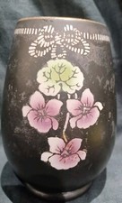 Antique Shelly England "Violette" Black Matte Porcelain Vase 8148 Signed 