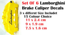 SET OF 6x-BLACK Lamborghini High Quality Brake Caliper Decal Stickers High Temp