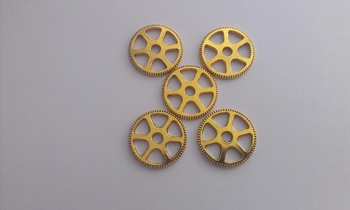Gold plated cog charm pack - gold,