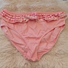 Ladies/Teenagers Knickers Size 10 pink ruffle gingham top Panties ?