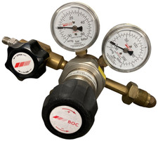 BOC Speciality Gas Regulator Valve 1500B Dual Tap & Dial Brass Welding