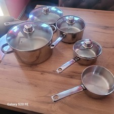 Set Of 6 Morphy Richards Pans With Lids Excellent Condition.