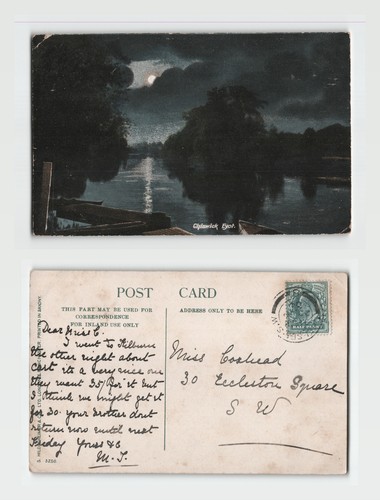 Postcard chiswick eyot moonlit - chiswick,
