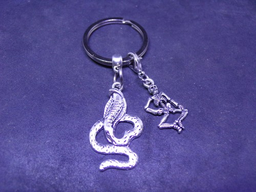 Cobra snake keyring skeleton - keyring,
