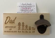 Personalised Bottle Opener Plaque Perfect For Fathers Day ,Christmas, Grandad...
