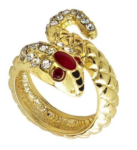 Gold snake ring - gold,