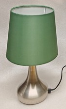 Green Shade Brushed Metal TOUCH LAMP Bed SIDE Table LIGHT HOME DECOR Dimmer UK😍