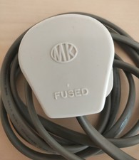 Plug White MK Vintage 13A Mains Plug BS1363 with 2 pin cable