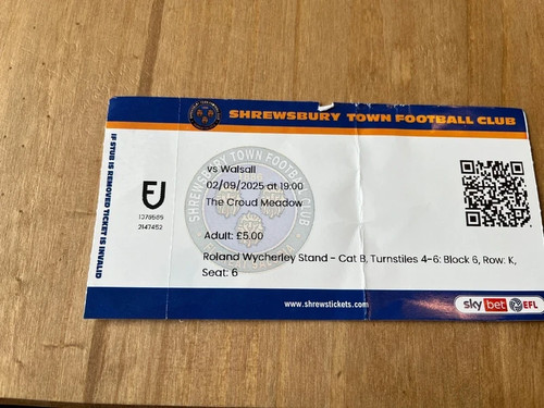 Shrewsbury town walsall - vs,