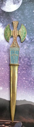 Vintage brass enamelled - vintage, knosos