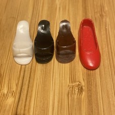 Vintage Barbie And Skipper 1960’s Odd Shoes Mules Brown White Black Mattel X4