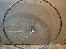 Vintage Sturmey Archer England 27 X 1 1/4" Chrome Steel 36H Front Bike Wheel