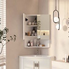 Bathroom Wall Corner Cabinet Medicine Cabinet, Wall Mounted Bathroom Mirror