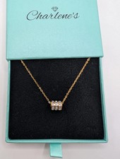 Rhinestone Barrel Round Women 18k gold plated chain 40 to 45cm