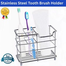 Stainless Steel Bathroom Toothbrush Holder Toothpaste Holder Stand Organizer