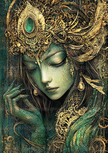 Green tara tibetan goddess art - tara,