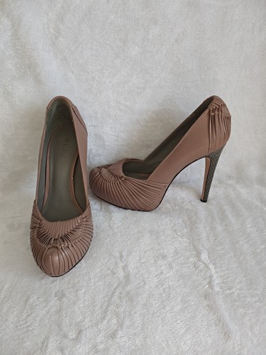 Reiss dusky pink leather woven