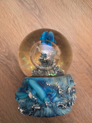 Dolphin snow globe - snow, vintage