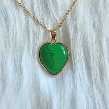 Green Jade Necklace Love Heart