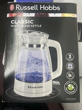 Russell Hobbs 26081 Electric 1.7L Cordless Glass Kettle With White Handle