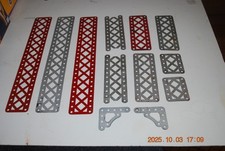 MECCANO OLD PARTS -  BRAISED GIRDER PLATES , VARIOUS LENGTHS ( 12 IN TOTAL)