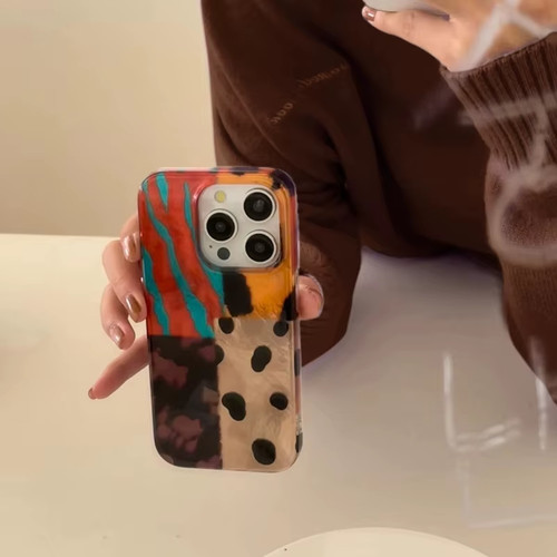 Retro leopard print phone - leopard, case