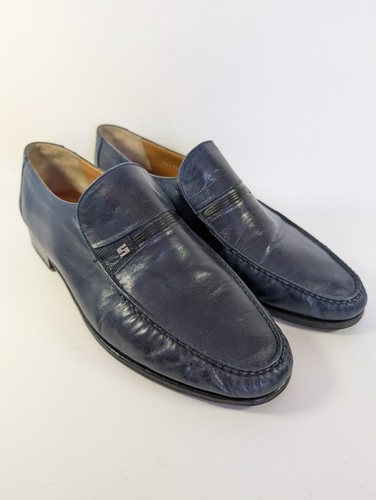 Stemar blue leather shoes - blue,