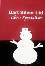 Sterling Silver Snowman Christmas Tree Decoration Ornament, Gift Boxed Scottish