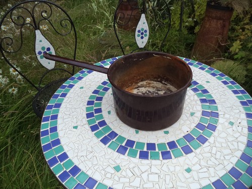 Antique enameled pan - antique, for