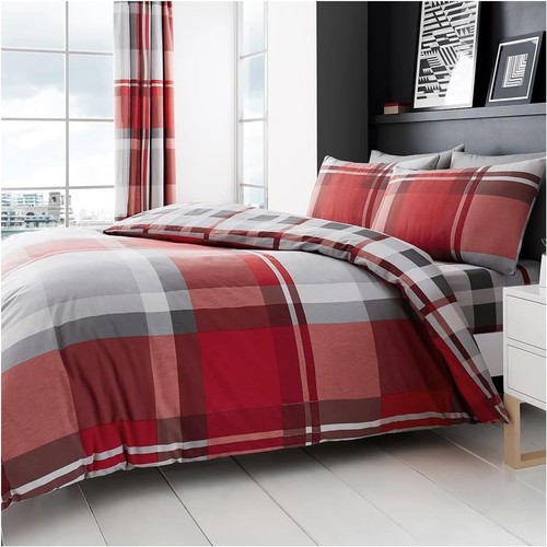 Tartan checked grey duvet - checked,
