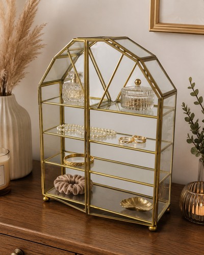 Vintage brass gold glass - brass,