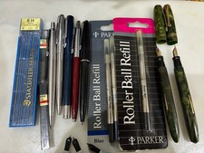 Bundle Of Old Pens Parker BlackBird , Skywriter, Nibs, Leads,refills